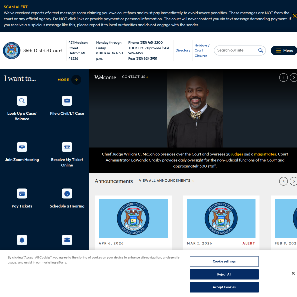 36thdistrictcourtmi.gov